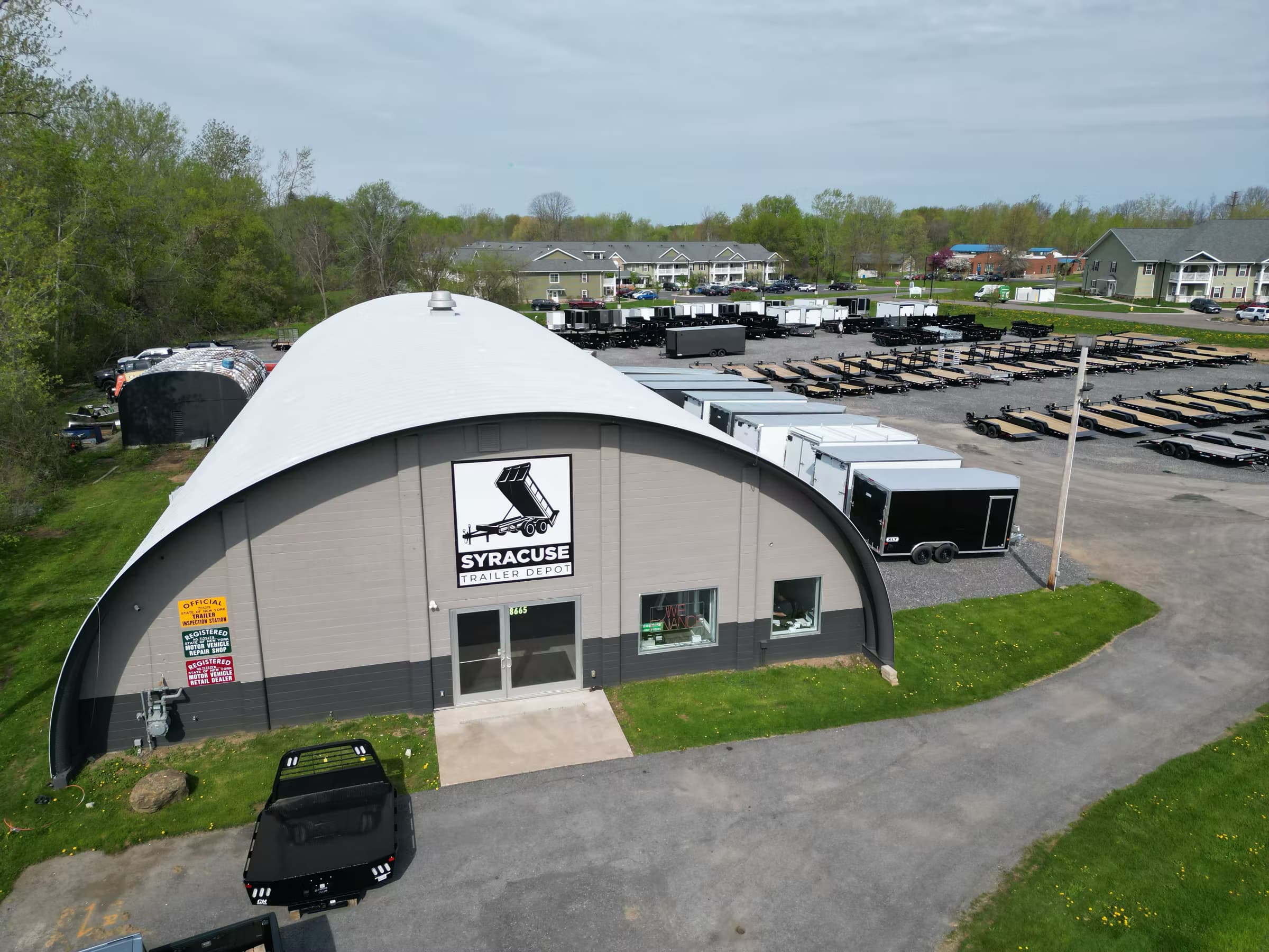Aerial view of Syracuse Trailer Depot in Cicero, NY