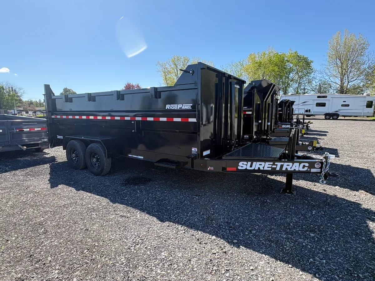 Sure-Trac 7x16 15.4K Pro Series 4 Ft. Side Telescopic Dump Trailer - View 1