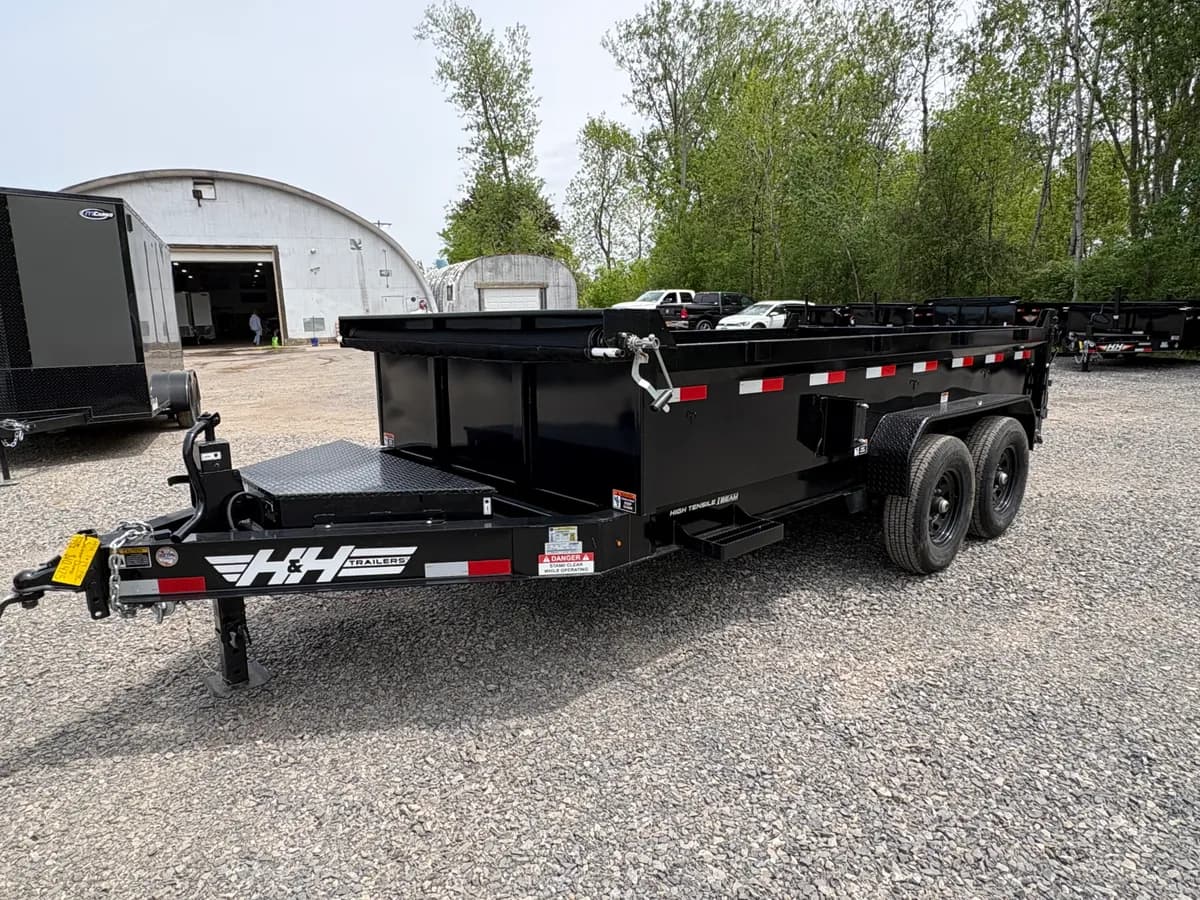 H&H 7x14 14K Scissor I-Beam Dump Trailer - View 1