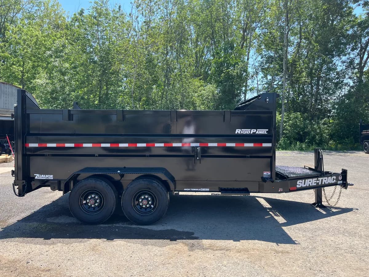 Sure-Trac 7x14 17.6K Pro Series 4ft. Side Telescopic Dump Trailer - View 1
