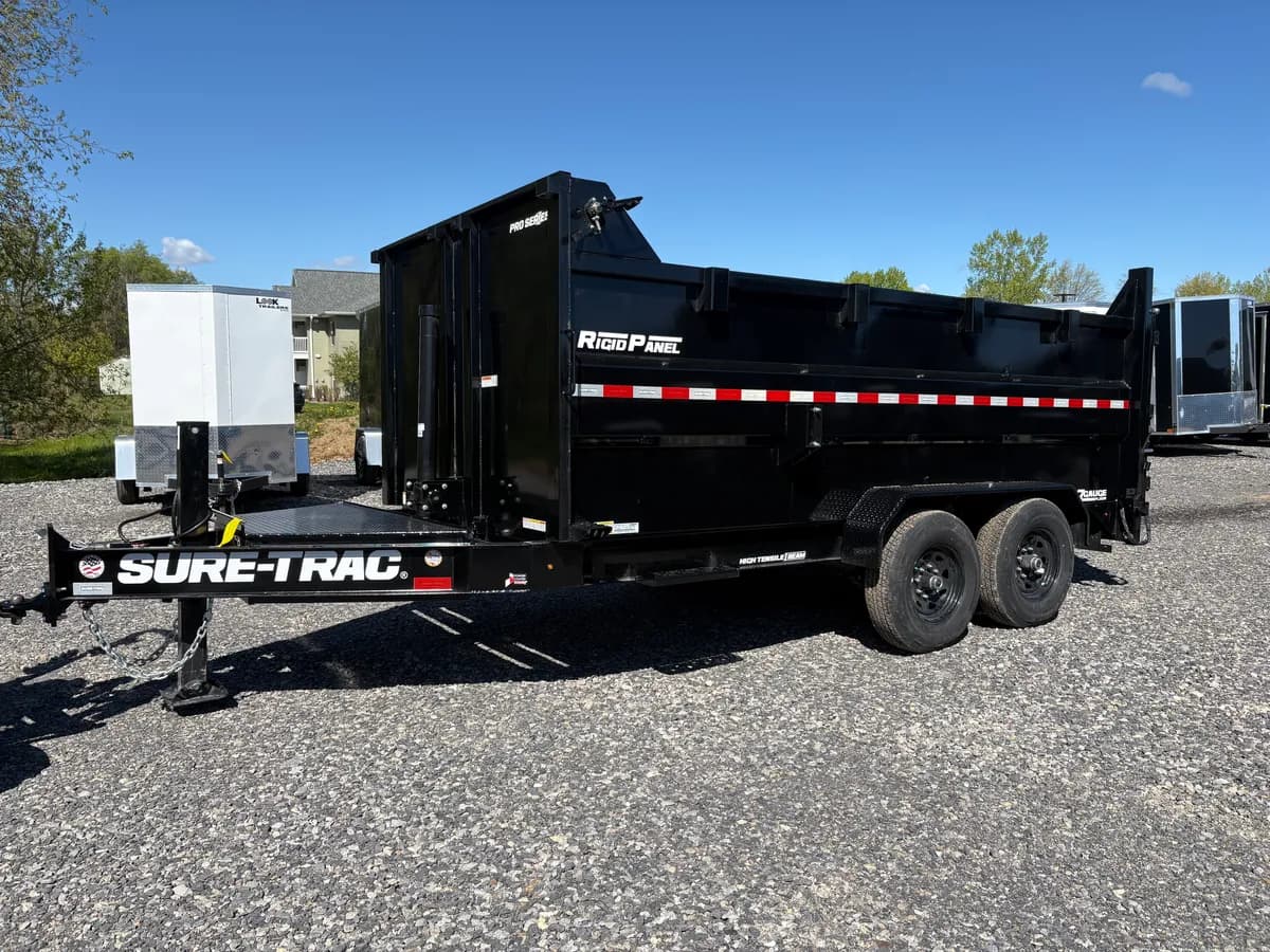 Sure-Trac 7x14 15.4K 4' Side Pro Series Telescopic Dump Trailer - View 1