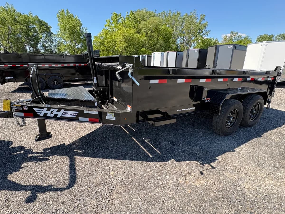 H&H 7x14 14K Telescopic I-Beam Dump Trailer - View 1